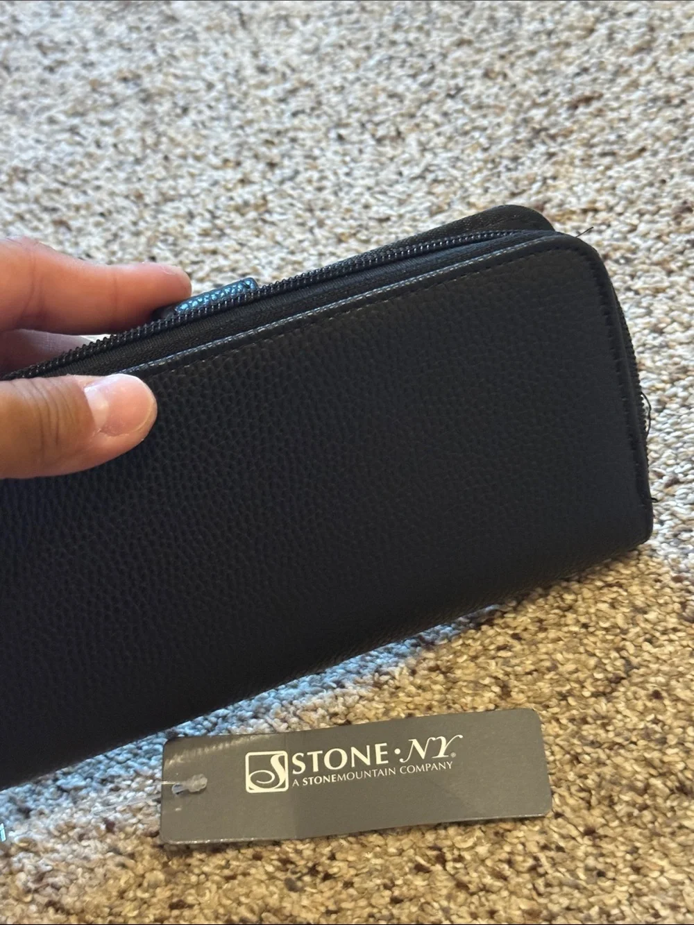 Stone Mountain Women’s Black Pebbled Snap Wallet